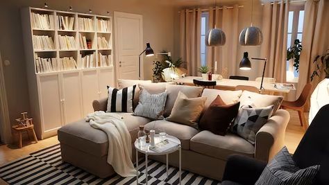 Small Tv Room, Sofa Bed Mechanism, Cottage Lounge, 3 Seat Sofa Bed, Sofa Back Cushions, Sofa Bed With Chaise, Sofa Beige, Living Room Design Inspiration, Small Living Room Decor