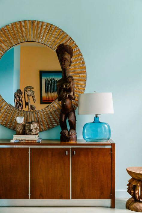 Living Room Brooklyn, Brownstone Homes, African Interior Design, Pretty Tiles, African Interior, Brooklyn Brownstone, Yellow Sofa, Brooklyn Apartment, Brown Sofa