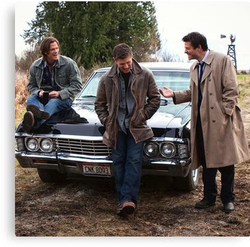 Team Free Will Canvas Print Supernatural Playlist, Dean Supernatural, Supernatural Series, Supernatural Bloopers, Supernatural Tattoo, Dean And Cas, Supernatural Imagines, Supernatural Wallpaper, Dean And Castiel