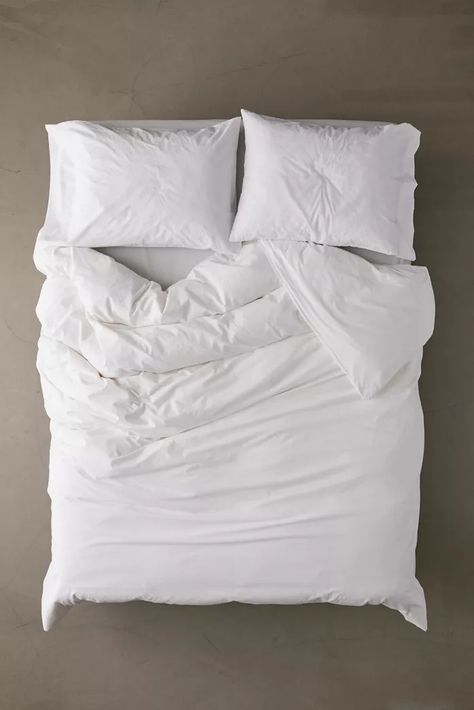 White Bedding | UO Bedding Shop | Urban Outfitters Urban Outfitters Bedding, Weighted Comforter, White Comforter, White Duvet, Bedroom Idea, Cotton Comforters, Bed Sets, Baltimore Md, Cotton Duvet Cover