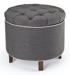 Ottoman with storage for living area Grey Storage Ottoman, Fabric Storage Ottoman, Tufted Storage Ottoman, Tufted Ottoman, Fabric Ottoman, Round Ottoman, Ottoman Bench, Extra Seating, New Wall