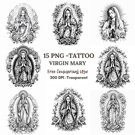 Our Lady Guadalupe Tattoo, Immaculate Heart Of Mary Tattoo, Our Lady Of Guadalupe Tattoo, Our Lady Guadalupe, Unique Clipart, Virgin Mary Tattoo, Pngs Transparent, Lady Guadalupe, Mary Tattoo