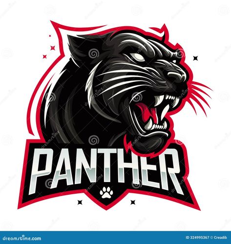 Black panther mascot logo vector. Eps-10 vector illustration Panther Logo Design, Black Panther Logo, Panther Mascot, Tiger Silhouette, Tiger Walking, Panther Logo, Wolf Face, Silhouette Tattoos, Roaring Lion