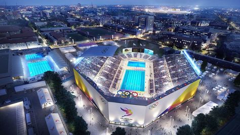 Los Angeles faces tough competition in its bid for the 2024 games, but plans from LA 2024, the organization planning the bid, show that the city is well equipped to host the games. Here are the sites that LA 2024 has chosen for the games. Swimming Outfits, Sport Park, Paralympic Games, Summer Games, Summer Olympics, Olympic Games, Olympia, Los Angeles California, Swimming Pool