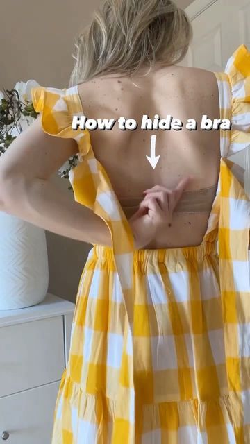 Fashion Active on Instagram: "How to hide a bra strap hack 💛 @petitelife_incolors . . No Copyright or Trademark Infringement Intendeed . If you don't want your video to be posted on our page owners, please contact us in DM or EMAIL where we will answer within minutes and we will delete your video. Thank you!" How To Hide Bra Straps Open Back, Goa Outfits, Hide Bra Straps, Jackie Dress, Clothes Hacks, Backless Dresses, Bra Hacks, Backless Bra, Bra Strap