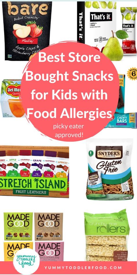 Best Store Bought Snacks, Store Bought Snacks For Kids, Egg Free Snacks, Allergy Free Snacks, Store Bought Snacks, Store Bought Snack, Kids Allergies, Packaged Snacks, Snacks For Kids