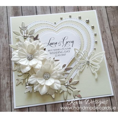 Handmade Wedding Cards, Homemade Wedding Cards, Anniversary Cards Handmade, Wedding Day Cards, Wedding Cards Handmade, 카드 디자인, Elegant Cards, Wedding Anniversary Cards, Wedding Card Design