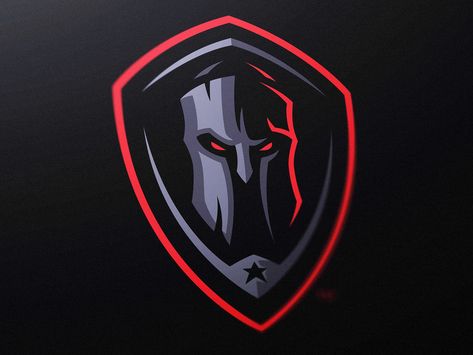 Dark Spartan Shield Gaming Logo by Derrick Stratton Hockey Logo Design, Titan Helmet, Knight Battle, Helmet Illustration, Livery Car, Top Graphic Designers, Spartans Logo, Spartan Shield, Crimson Knight