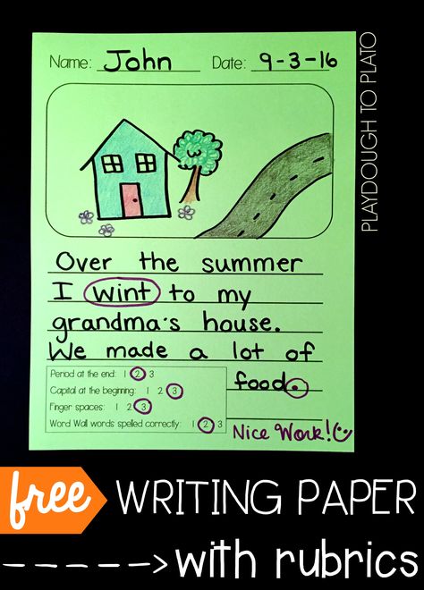 Teaching Kids To Write, Free Writing Paper, Lucy Calkins, Playdough To Plato, Second Grade Writing, Primary Writing, Writing Station, 2nd Grade Writing, Daily Five