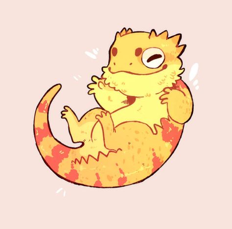 Cute Lizard, Cute Reptiles, Snake Art, Cute Animal Drawings Kawaii, Dragon Drawing, Bearded Dragon, Cute Little Drawings, Cute Animal Drawings, Dragon Art