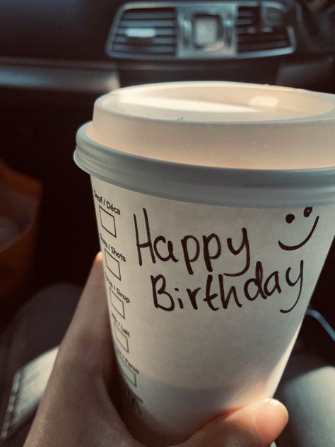 Cute birthday idea to start off celebrations because who doesn’t love a little message on their coffee? @starbucks #birthday #happybirthday #coffee #starbucks Starbucks Birthday Drink, Starbucks Pastries, Vodka Quotes, Sweet Birthday Cake, Coffee Birthday, Starbucks Birthday, All Apple Products, Birthday Banner Background, Starbucks Coffee Drinks