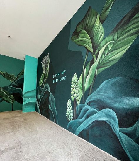 Mural Wall Art Interiors, Indoor Mural, Floral Mural, Interior Murals, Mural Ideas, My Best Life, Murals Street Art, Mural Design, The Apartment