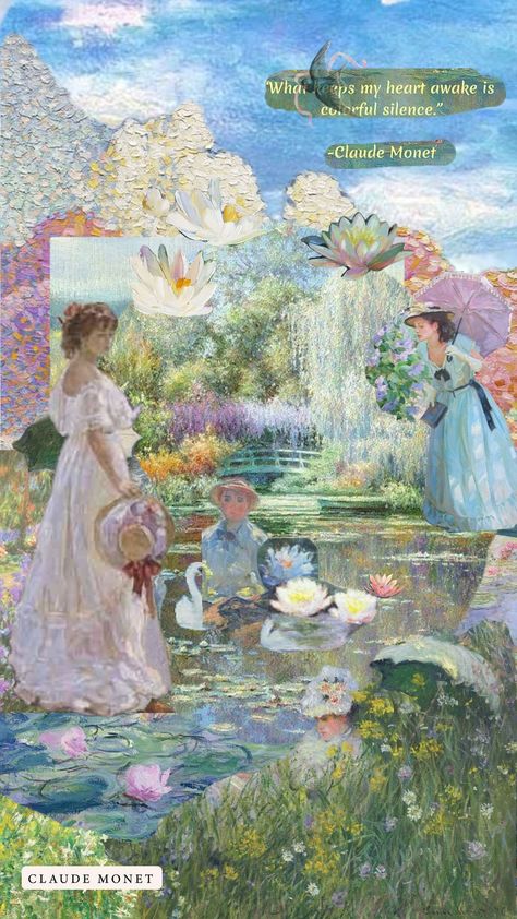 Claude Monet #books #vintage #painting #monet #paint #art #artgallery #artistic Claude Monet Aesthetic, Monet Wallpaper, Painting Monet, Claude Monet Paintings, Monet Art, Books Vintage, Monet Paintings, Paint Art, Painting Wallpaper