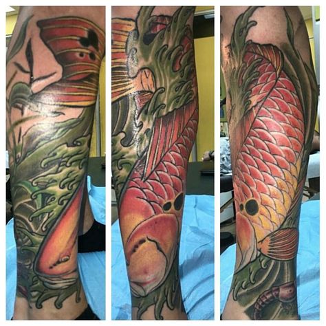 Doomsday Tattoo, Redfish Tattoo, Tattoo Prices, Art Tattoos, Colorful Fish, Red Fish, Fish Art, Japanese Tattoo, San Antonio Tx