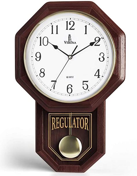 Wall Clock With Pendulum, Modern Wall Clock Design, Regulator Clock, Antique Wall Clocks, Colorful Wall Clocks, Minimalist Wall Clocks, Pendulum Wall Clock, Retro Wall Clock, Wall Clock Wooden