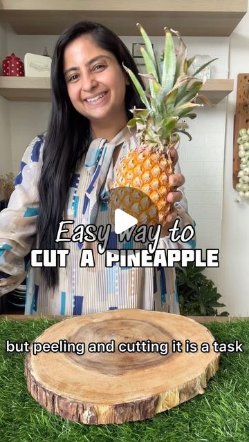 @nehadeepakshah on Instagram: "The easiest way to cut a pineapple at home !! What do you think ??   #PineappleCutting #PineappleHack #Pineapple" How To Cut A Pineapple Easy, How To Cut Pineapple, How To Cut A Pineapple, Cut A Pineapple, Cut Pineapple, 140 Pounds, Juice Cleanse, Fruit Platter, Seasonal Recipes