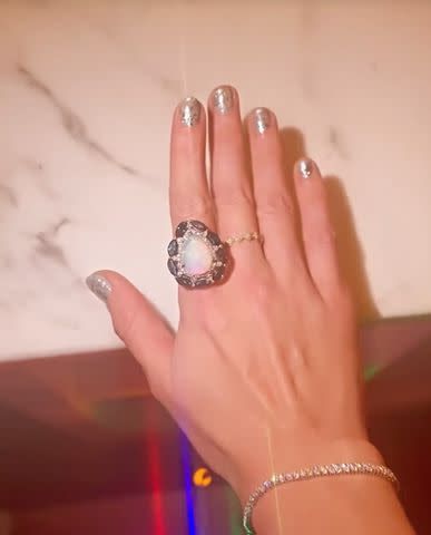 Taylor Swift Gushes Over 'Unreal' Opal and Blue Topaz Birthday Ring from Keleigh Sperry Taylor Swift Tattoo Paper Rings, Taylor Swift Ring, Sky Blue Rings, Taylor Swift Rings, Red Taylor Swift Ring, Tess Taylor Bling Ring, Adjustable Iridescent Ring, Instagram Taylor Swift, Keleigh Sperry