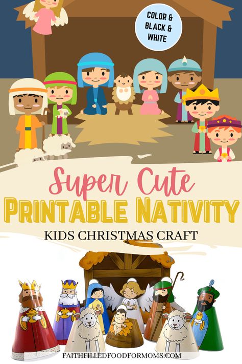 Teach kids the real meaning of Christmas. Fun Printable Christmas Nativity Crafts for Kids with Bible Verses and teaching suggestions! #Nativity #Kids #crafts #Christmas Christmas Nativity Crafts For Kids, Christmas Nativity Crafts, Nativity Crafts For Kids, Christian Christmas Activities, Nativity Printables, Christmas Nativity Scene Diy, Printable Nativity, Nativity Activity, Nativity Scene Crafts