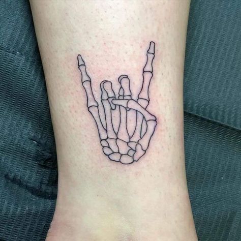 Small Skull Hand Tattoo For Women, Small Badass Tattoos, Skeleton Hand Tattoos Women, Small Skull Tattoos For Men, Minimal Skull Tattoo, Random Leg Tattoos, Cute Skeleton Tattoo, Small Skeleton Tattoo, Non Basic Tattoos