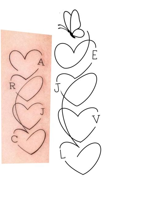 Mom Of Four Tattoo Ideas, Children Initial Tattoos For Moms, 5 Hearts Tattoo, Tattoo Hijos, Unique Family Tattoos, 3 Children Tattoos For Moms, Tiny Wrist Tattoos, Horoscope Tattoos, Cool Wrist Tattoos