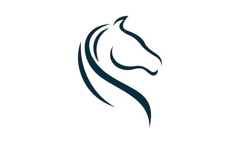 Horse Designs Logo, Horse Logo Design Ideas, Stallion Logo, Line Art Horse, Horse Head Logo, Horse Head Silhouette, Horse Icon, Bride Cartoon, Horse Vector