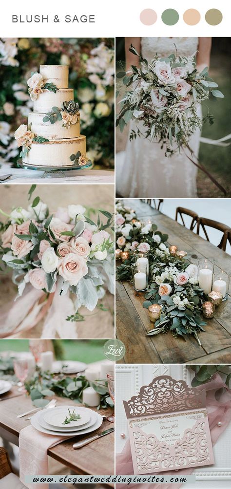 Elegant Wedding Colors, Wedding Color Schemes Spring, Blush Wedding Colors, Wedding Color Palettes, Wedding Color Combinations, Wedding Color Pallet, Wedding Color Combos, Wedding Color Trends, Summer Garden Wedding