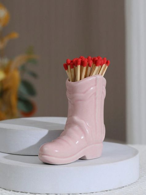 A Cowboy Boot Matchstick Holder, Match Storage Box, Ceramic Boot Holder, Cute Bathroom, Bedroom, Kitchen Interior Decoration Accessories (Excluding Matches) for Sale Australia| New Collection Online| SHEIN Australia Kitchen Interior Decoration, Interior Decorating Kitchen, Boot Holder, Matchstick Holder, Boot Organization, Cute Bathroom, Toothbrush And Toothpaste Holder, Christening Candle, Xmas Wishlist