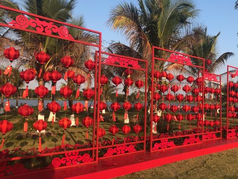 Tet Is The Most Important Holiday In Vietnam Vietnam Theme Party, Vietnam Decor, Vietnamese New Year Decorations, Backdrop Tet, Dam Hoi Decorations, Tet Holiday Background, Asian Party Decorations, Alpona Design, Asian Party