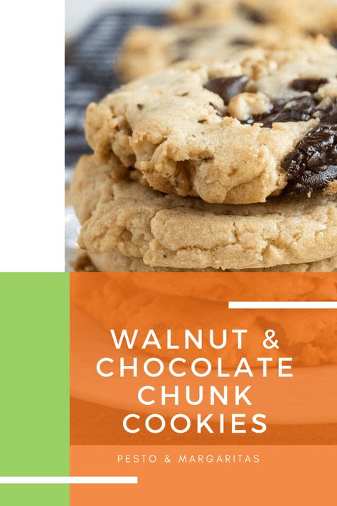 Walnuts are a good nut, full of health benefits like antioxidants.  And you can make cookies with them!  Check out this simple recipe for walnut and chocolate chunk cookies that you can easily make at home and in big batches to share – or keep all for yourself! #cookies #walnuts #chocolatechunks Chocolate Chunk Cookies Recipe, Chunk Cookies Recipe, Cookies With Walnuts, Shortbread Bites, Chocolate Chunk Cookie Recipe, Hot Fudge Cake, Easy Party Desserts, Hot Chocolate Fudge, New Year's Desserts