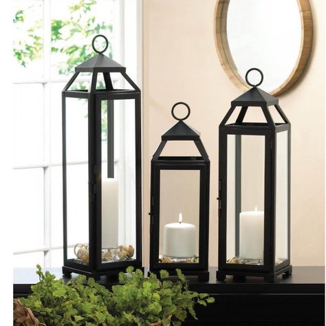 Customer Image Zoomed Glass Candle Lantern, Iron Lanterns, Flickering Lights, Dramatic Style, Candle Lantern, How To Make Lanterns, Glass Lantern, Black Candles, Lanterns Decor