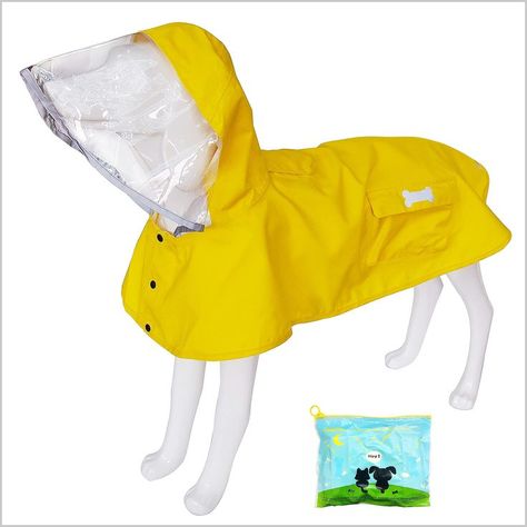 Waterproof Dog Raincoat, Adjustable Reflective Lightweight Pet Rain Clothes with Poncho Male Yorkie, Rain Clothes, Gabardine Fabric, Functional Clothing, Dog Raincoat, Dog Pajamas, Rainy Weather, Dog Jacket, Wet Weather