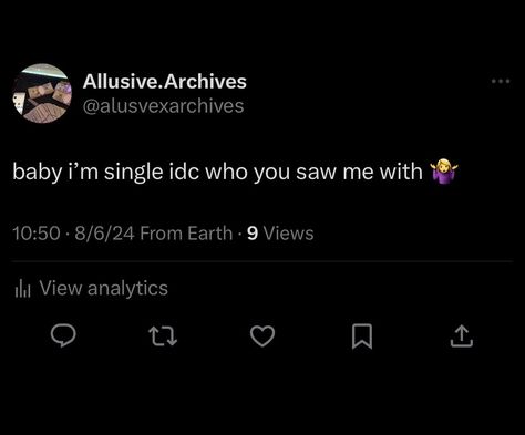 single asf!! 🤣 follow ( @allusive.archives ) for moree 🩷 ••• #explore #explorepage #quotes #real #viral #blackgirlmagic #entrepreneur #stealmypost #spampage #views #funny #memes #independence #independent #alone #itbelikethatsometimes #bossbabe #loner #allusivexarchives #dailyquotes #motivation #pretty #selflove #memepage #single #ｓｉｎｇｌｅ #boss #bosslady I’m Single Quotes, Single Asf, Single Aesthetic, Staying Single, Quotes Real, Single Quotes Funny, Funny Boy, Im Single, Single Quotes