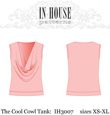 PDF sewing pattern for a knit cowl neck tank top – In-House Patterns Free Tunic Sewing Pattern, Tunic Sewing Patterns For Women, Sewing Top, Cowl Neck Shirt, Tunic Sewing Patterns, Sewing Tops, Eco Clothing, Make Your Own Clothes, Blouse Pattern Sewing