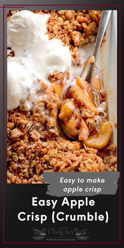 Easy apple crumble Apple Crisp Recipe With Oats Crumble, Apple Crunch Recipe, Apple Crisp Bites, Rice Crispies Recipe, The Best Apple Crisp, Easy Apple Crumble, Easy Apple Crisp, Crispy Recipes, Best Apple Crisp