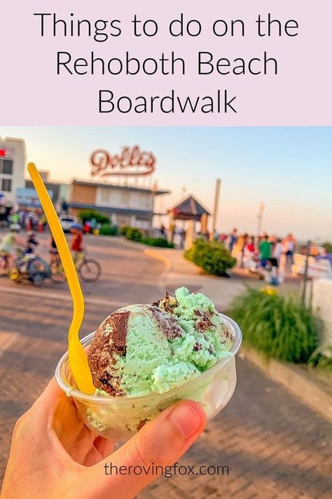 Things to do at the Rehoboth Beach boardwalk including games, shopping, ice cream, and coffee! Rehoboth Beach Boardwalk, Rehoboth Beach Delaware, Delaware Beaches, Rehoboth Beach, Best Coffee Shop, Top List, Beach Boardwalk, List Of Things, Delaware