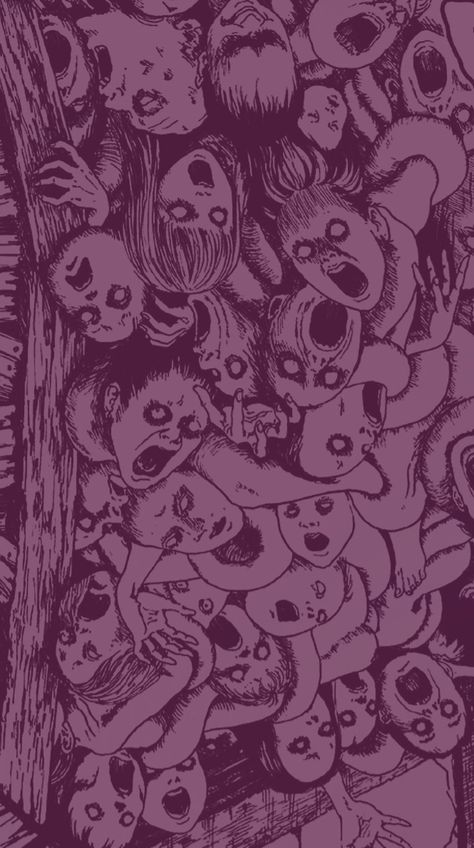 Pink Junji Ito Wallpaper, Junji Ito Wallpaper Purple, Pink Horror Wallpaper, Junji Ito Wallpaper, Scary Wallpaper, Junji Ito, Surreal Art, Of Wallpaper, Artsy Fartsy