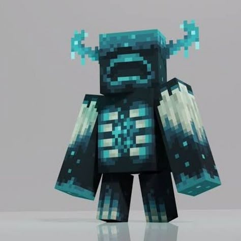 Warden Build Minecraft, Minecraft Warden Wallpaper, The Warden Fanart Minecraft, Minecraft Warden, Warden Minecraft, Warden Minecraft Statue, The Warden Minecraft, Enderman Statue Minecraft, Minecraft Stickers