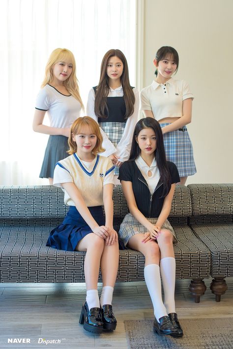 Swoɴιe🌙 #Izone from Dispatch DICON Girl White Socks, Jin Jang, Iz One Wonyoung, Eyes On Me, Kim Min, Vintage Plaid, Kpop Outfits, Casual Streetwear, Iz One