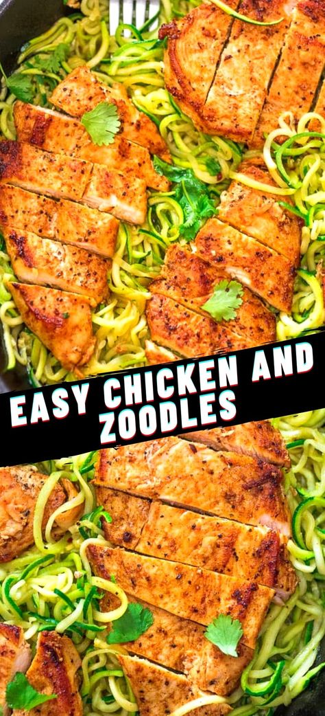 Zucchini Noodles Chicken, Zucchini Noodle And Chicken Recipes, Chicken Zoodles Recipe, Pesto Zoodles With Chicken, Chicken With Zoodles Recipes, Chicken Zucchini Noodles Recipes, Zoodles And Chicken, Chicken Breast Recipes With Zucchini, Chicken And Zucchini Noodles Recipes