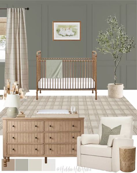 Abigail 3-in-1 Convertible Crib curated on LTK Nursery Office Combo, Nursery Room Colors, Green Nursery Boy, Green Kids Rooms, Gold Crib, Nursery Inspiration Boy, Jungle Safari Nursery, Sophisticated Nursery, Brown Nursery