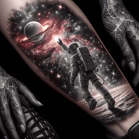 Thigh Tattoos Men Ideas, Cool Space Tattoos, Space Tattoo Ideas, Space Sleeve, Galaxy Tattoo Sleeve, Space Tattoo Sleeve, Thigh Tattoo Men, Space Tattoos, Best Leg Tattoos