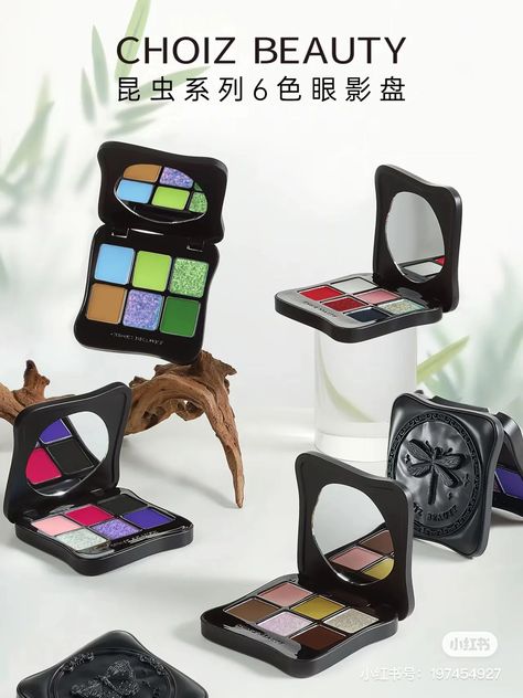 19.74US $ 3% OFF|CHOIZ BEAUTY Insect 6 Color Eyeshadow Palate Chameleon Glitter Eye Shadow Makeup| | - AliExpress Chinese Eyeshadow, Eyeshadow Packaging, Eyeshadow Palate, Red Moth, Glitter Eye Shadow, Eye Shadow Makeup, Chinese Makeup, Shadow Makeup, Glitter Eye