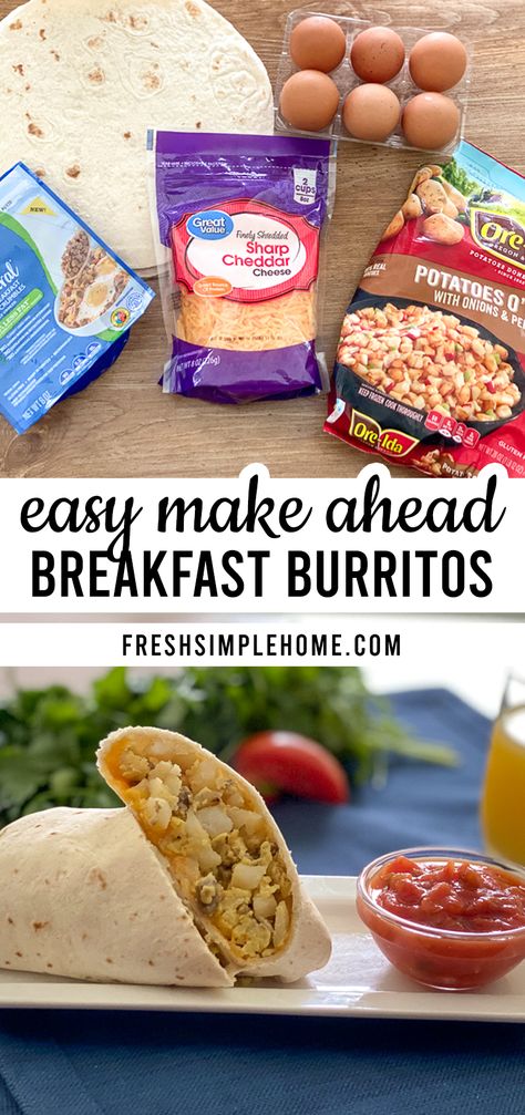 Make Ahead Freezer Breakfast, Homemade Breakfast Burritos, Make Ahead Breakfast Burritos, Easy Breakfast Burritos, Healthy Breakfast Burrito, Freezer Breakfast Burritos, Breakfast Burritos Frozen, Weekly Meal Planning, Breakfast Burritos Recipe