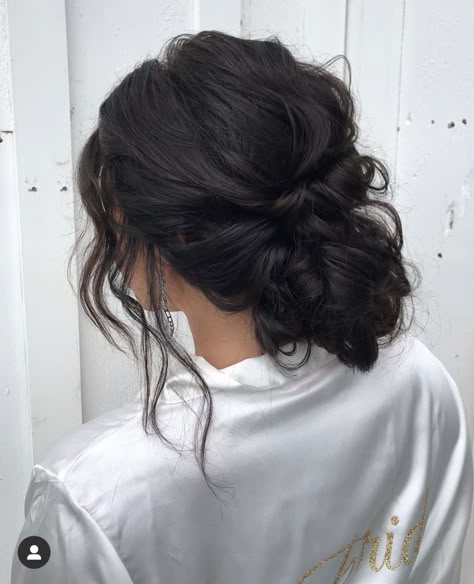 Bun Bridal Hair, Black Wedding Hair, Low Bun Bridal, Low Bun Bridal Hair, Bun Wedding Hair, Bridesmaid Hair And Makeup, Wedding Hair Boho, Low Bun Wedding Hair, Wedding Hair Brunette