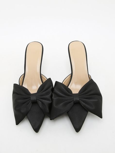 Shoes Wishlist, Bow Mules, Heeled Mule, Barbie Theme, Shoe Wishlist, Fancy Tops, Barbie Movie, Ribbon Design, Mule Sandals