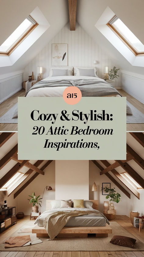 Turn your attic into a stunning sanctuary! Check out these 20 attic bedroom ideas for cozy, stylish, and functional designs. Perfect for maximizing your space and adding charm to your home. #InteriorDesign #AtticBedrooms #HomeGoals Attic Bedroom With Fireplace, Attic Bedroom Platform Bed, Attic Suite Ideas, A Frame House Interior Bedrooms, Renovated Attic Bedroom, Finished Attic Master Suite, Guest Bedroom Attic, Attic Bedroom Layout Ideas, Attic Master Suite Layout