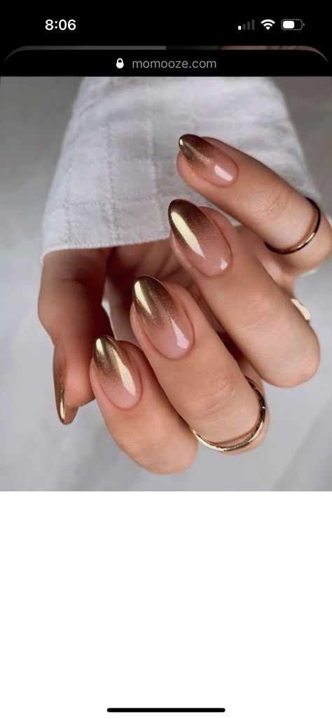 Gold Magnetic Nails, Fall Gold Nails, Gold Tip Nails, Mirror French, Magnetic Nails, Tip Nails, Gold Tips, Gold Nails, Nail Tips