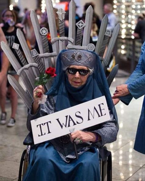 Swag: Grandmother Beverly, 87, caused commotion at Dragon Con in Atlanta, Georgia, where she cosplayed as Lady Olenna Tyrell from Game of Thrones Game Of Thrones Chair, Lady Olenna Tyrell, Hmm Meme, Game Of Thrones Halloween, Olenna Tyrell, Game Of Thrones Instagram, Game Of Thrones Party, Game Of Thrones Facts, The Iron Throne