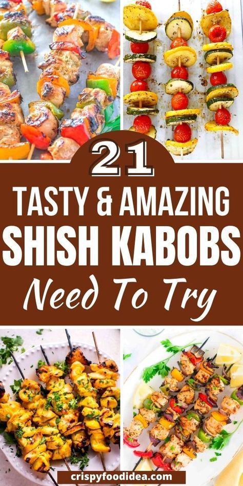 These amazing easy shish kabob recipes are so delicious and tasty. These recipes are perfect for hot summer days party or occasion. Easy to make and all about ready within 30 minutes. To make a crowd or a big party or occasion these recipes are the perfect appetizer or side dish that makes the party rock! #shishkabobs #sidedishes #holiday #appetizer #snacks #partyideas #treats #crispyfoodidea Shishkabobs Recipe, Shish Kebabs, Grilled Kabob Recipes, Shish Kabob, Stick Food, Vegetable Kabobs, Grilling Kabobs, Foil Packs, Kabob Skewers