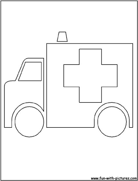 Emt Crafts For Preschool, First Aid Coloring Page, Ambulance Crafts For Preschool, Hospital Craft Preschool, First Responders Crafts For Kids, Ambulance Activities For Preschool, Ambulance Craft Preschool, Ambulance Craft, Community Helpers Art